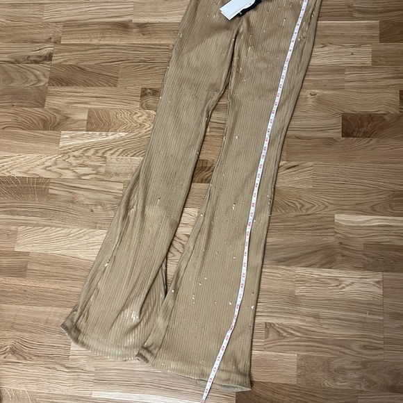 SET NWT RETROFETE Julien Sequin Knit Pant and Vaani Bra set in nude - Picture 13 of 16